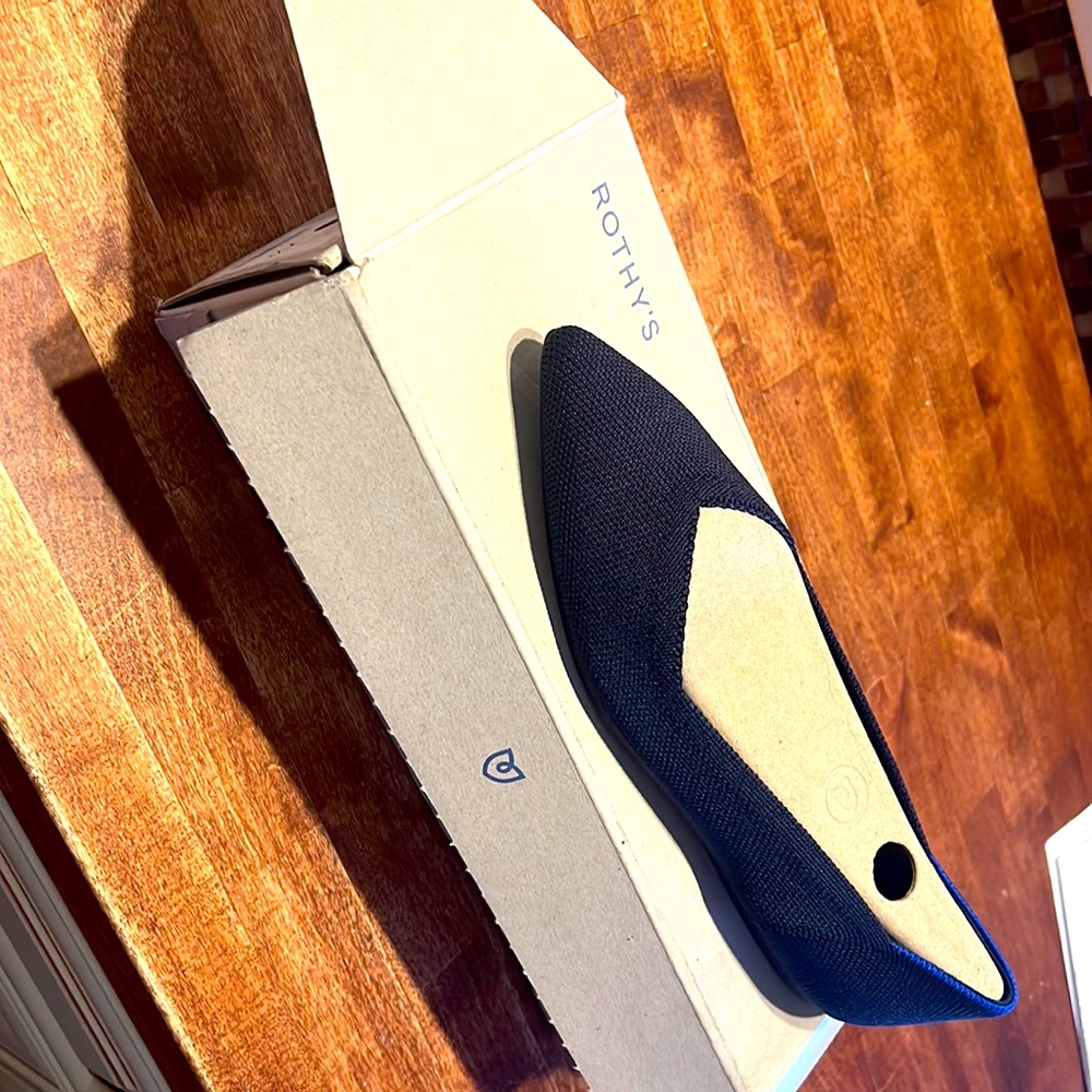 NWB Rothy’s Maritime Navy pointed flat. Size 7.5. Never worn.